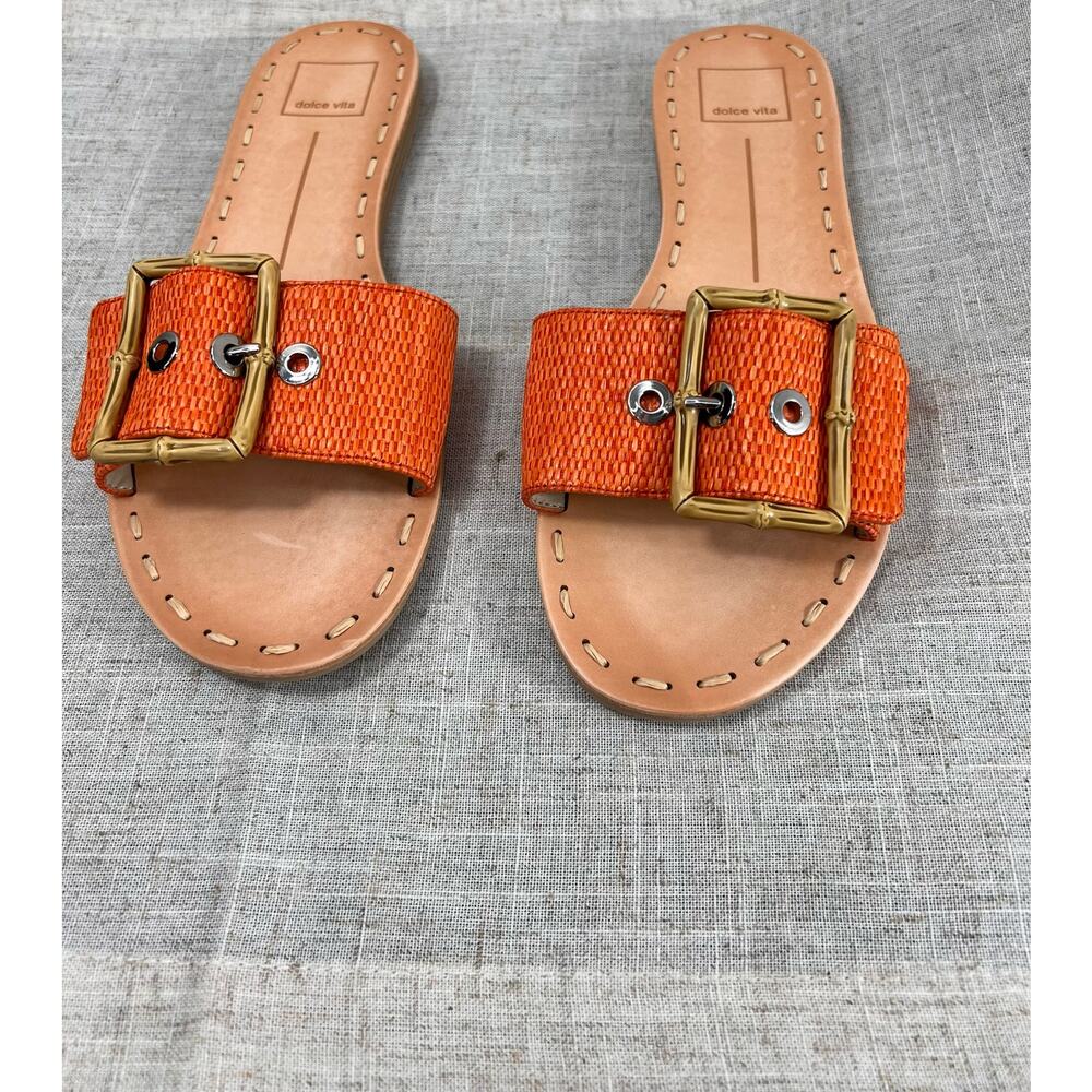 NWT Dolce Vita Orange Flats with Gold Buckle